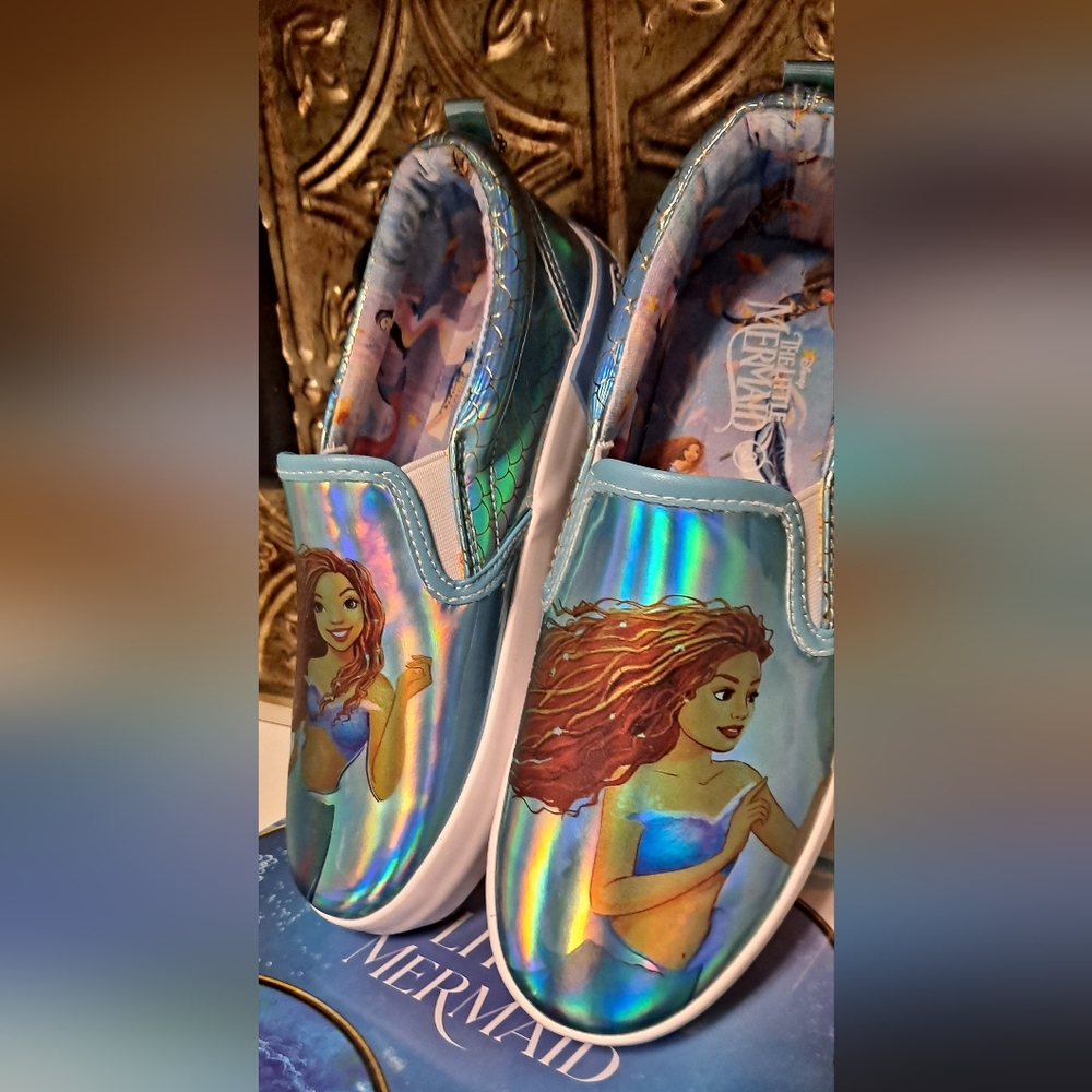 🧜‍♀️Little Mermaid Slip On Sneakers Girls Shoes